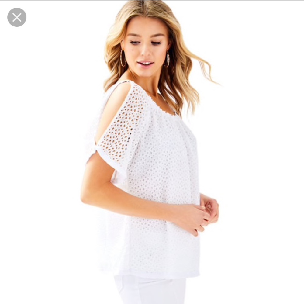 PINK Lilly Pulitzer lillette eyelet top NWT